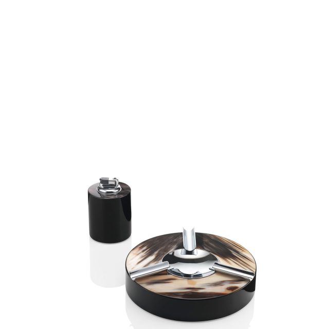 Ufficio e fumo - Clinio set fumo in corno e legno laccato nero - Arcahorn