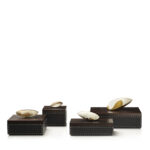 Cornici e scatole - Capricia set di scatole in pelle onyx ed ebano amara - Arcahorn