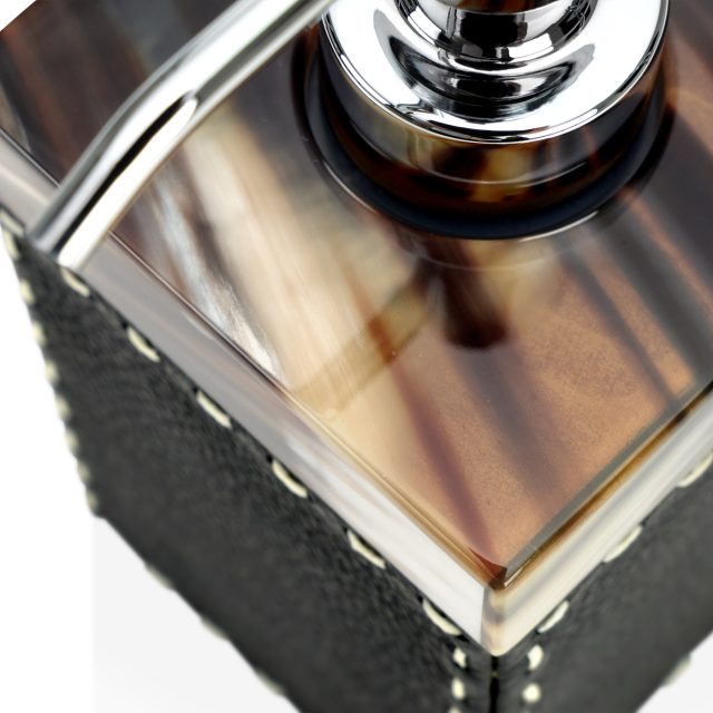 Accessori bagno - Berenice dispenser in corno e pelle Onyx 4495 - dettaglio - Arcahorn